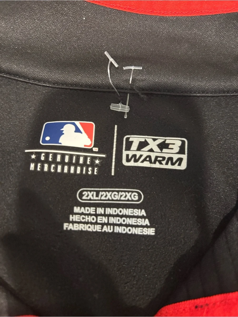 Cleveland Indians MLB TX3 Warm Quarter Zip Pullover Mens 2XL Black Red